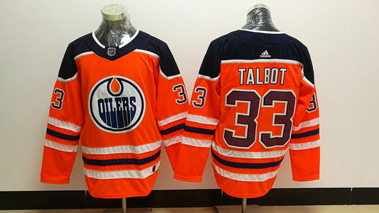 Men's Edmonton Oilers Cam Talbot #33 Orange Breakaway Player Jersey1