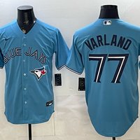 Men's Toronto Blue Jays Louis Varland #77 Light Blue Alternate Replica Jersey