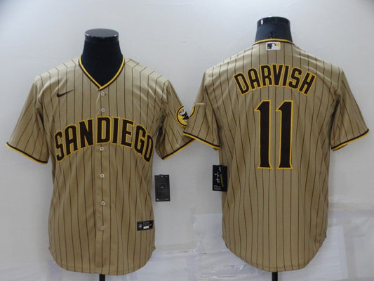 Men's San Diego Padres Yu Darvish #11 Tan Replica Player Jersey1