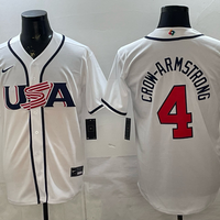 Men's USA Baseball Pete Crow-Armstrong #4 White 2026 World Baseball Classic Stadium Jersey