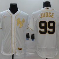 Men's New York Yankees Aaron Judge #99 White Replica Game Jersey1