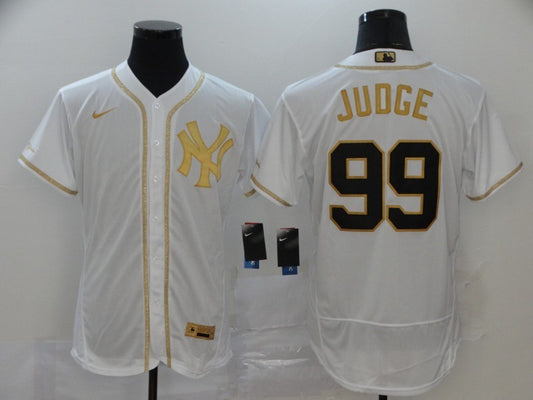 Men's New York Yankees Aaron Judge #99 White Replica Game Jersey1