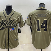 Men's Buffalo Bills Stefon Diggs #14 Olive 2022 Salute To Service Limited Jersey1 Joint Edition