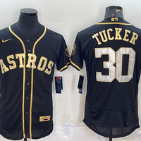 Men's Houston Astros Kyle Tucker #30 Black Replica Player Jersey1