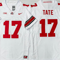 Men's Ohio State Buckeyes Carnell Tate #17 White Player Game Jersey