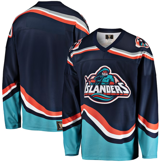 Men's New York Islanders Navy Premier Breakaway Heritage Blank Jersey1