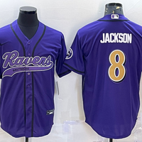 Men's Baltimore Ravens Lamar Jackson #8 Purple Player Jersey1 Joint Edition