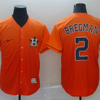 Men's Houston Astros Alex Bregman #2 Orange Authentic Game Jersey1