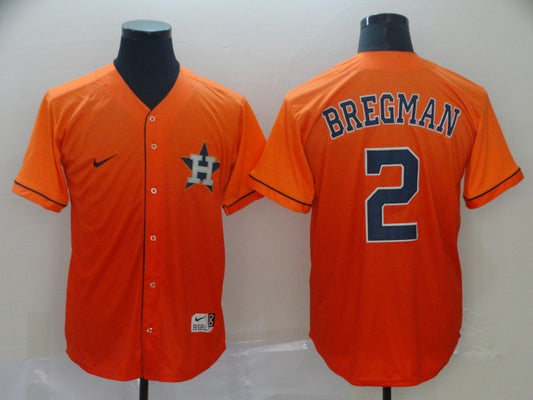 Men's Houston Astros Alex Bregman #2 Orange Authentic Game Jersey1