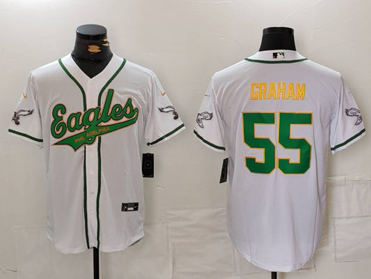 Men's Philadelphia Eagles Brandon Graham #55 White Player Jersey1