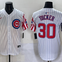 Men's Chicago Cubs Kyle Tucker #30 White Replica Player Jersey
