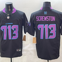 Men's Houston Texans Screwston #713 Black Player Game Jersey
