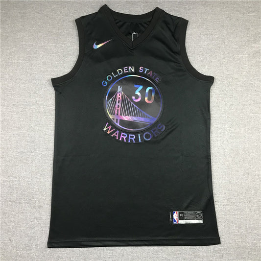 Men's Golden State Warriors Stephen Curry #30 NBA Black Fast Break Replica Jersey1