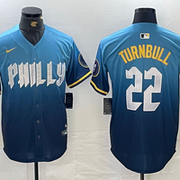Men's Philadelphia Phillies Spencer Turnbull #22 Blue 2024 City Connect Limited Player Jersey1