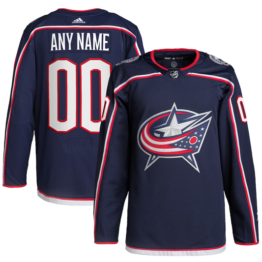 Men's Columbus Blue Jackets Navy Home Primegreen Authentic Custom Jersey1