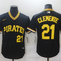 Men's Pittsburgh Pirates Roberto Clemente #21 Black Authentic Game Jersey1