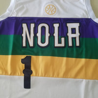 Men's New Orleans Pelicans Zion Williamson #1 NBA White Swingman Player Jersey1