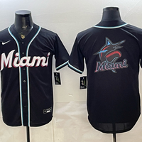 Men's Miami Marlins Fashion Limited Black Out Jersey