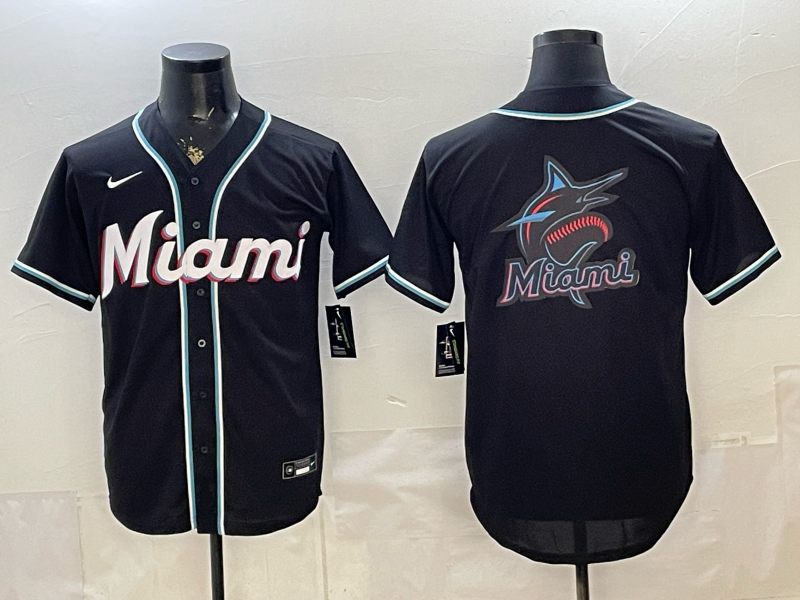 Men's Miami Marlins Fashion Limited Black Out Jersey