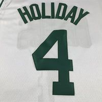 Men's Boston Celtics Jrue Holiday #4 White Swingman Jersey1 - Association Edition