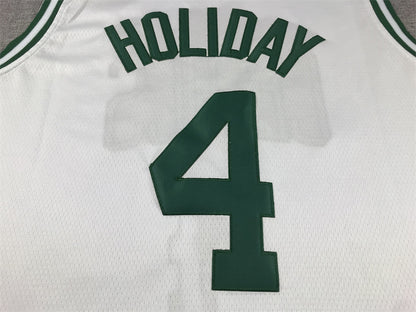 Men's Boston Celtics Jrue Holiday #4 White Swingman Jersey1 - Association Edition