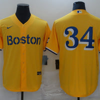 Men's Boston Red Sox David Ortiz #34 Gold City Connect Replica Player Jersey1
