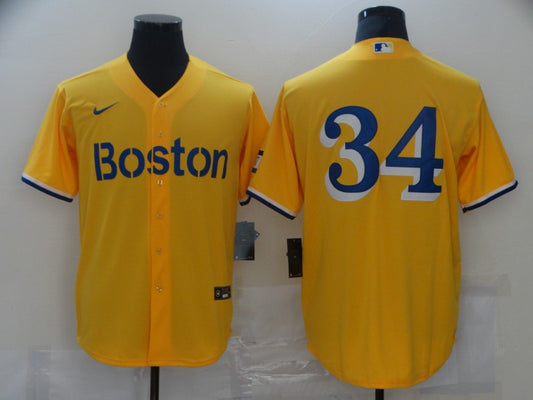Men's Boston Red Sox David Ortiz #34 Gold City Connect Replica Player Jersey1