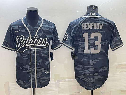 Men's Las Vegas Raiders Hunter Renfrow #13 Grey Camouflage Game Jersey1 Joint Edition