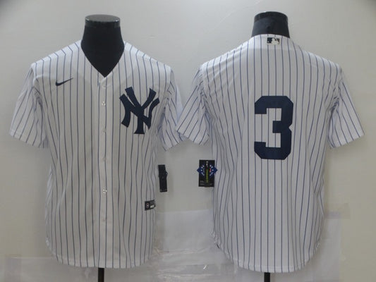 Men's New York Yankees Babe Ruth #3 White Home Replica Player Name Jersey1