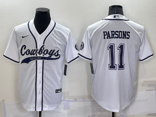 Men's Dallas Cowboys Micah Parsons #11 White Game Jersey1 Joint Edition