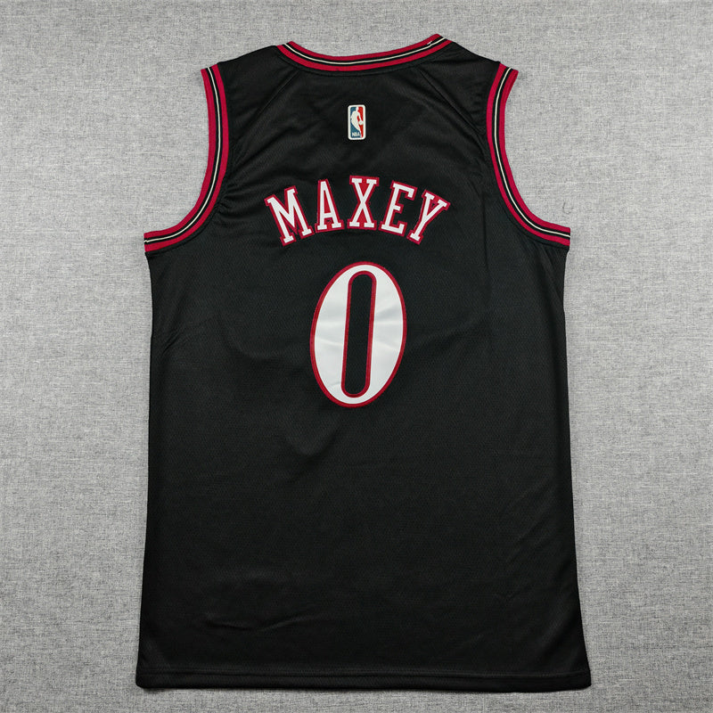 Tyrese Maxey Philadelphia 76ers Black Classic Edition Jersey - 2