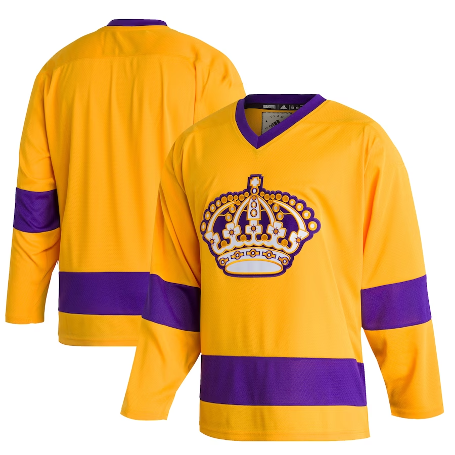 Men's Los Angeles Kings Gold Team Classics Authentic Blank Jersey1