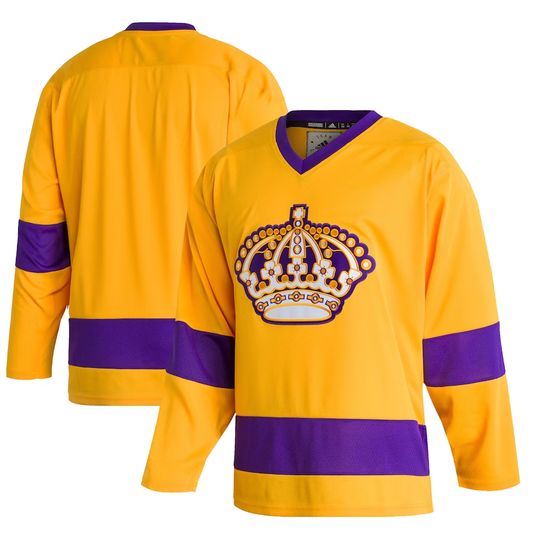 Men's Los Angeles Kings Gold Team Classics Authentic Blank Jersey1