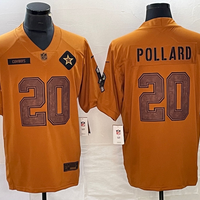 Men's Dallas Cowboys Tony Pollard #20 Brown 2023 Salute To Service Retired Player Limited Jersey1