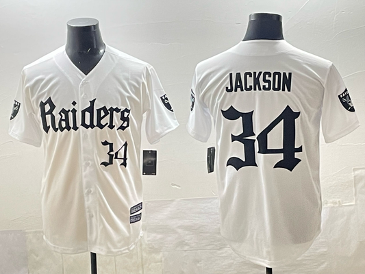 Men's Las Vegas Raiders Bo Jackson #34 White Player Jersey