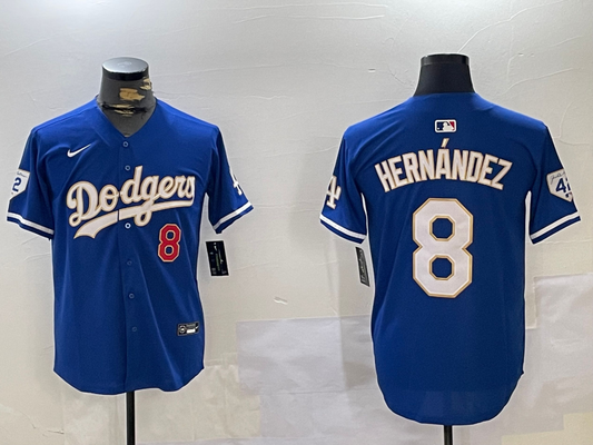Men's Los Angeles Dodgers Enrique Hernandez #8 Blue Game Jersey1