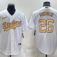 Men's Los Angeles Dodgers Tony Gonsolin #26 White Replica Baseball Jersey1