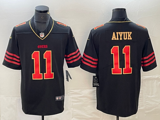 Men's San Francisco 49ers Brandon Aiyuk #11 Black Player Jersey1