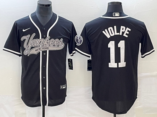 Men's New York Yankees Anthony Volpe #11 Black Player Jersey1 Joint Edition