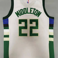 Men's Milwaukee Bucks Khris Middleton Fanatics Branded White Fast Break Jersey1