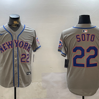 Men's New York Mets Juan Soto #22 Gray Player Jersey1