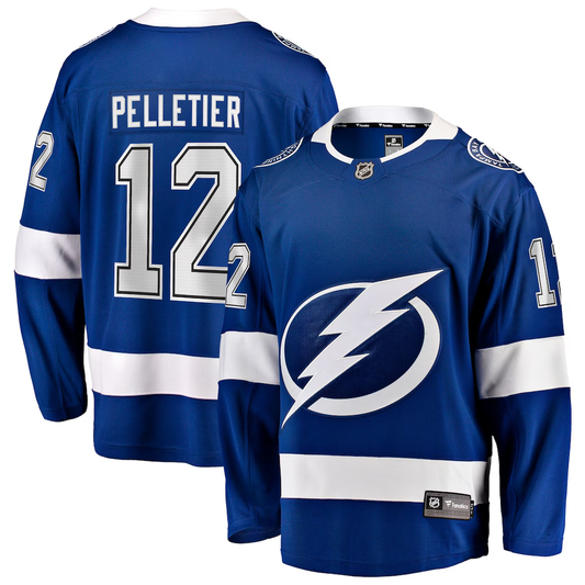 Men's Tampa Bay Lightning Jakob Pelletier #12 Fanatics Blue Home Breakaway Jersey