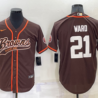 Men's Cleveland Browns Denzel Ward #21 Brown Game Jersey1 Joint Edition