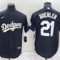 Men's Los Angeles Dodgers Walker Buehler #21 Black Replica Baseball Jersey1