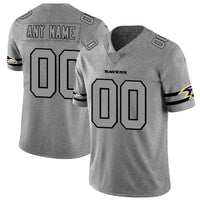 Custom1 Baltimore Ravens 2019 Gray Gridiron Gray Vapor Untouchable Limited Jersey1 American Jersey1 Stitched American Football Jerseys