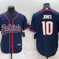 Men's New England Patriots Mac Jones #10 Navy Game Jersey1 Joint Edition