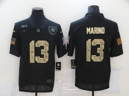 Men's Miami Dolphins #13 Dan Marino Black Player Game Jersey1