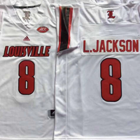 Men's Louisville Cardinals Lamar Jackson #8 White Player Game Jersey