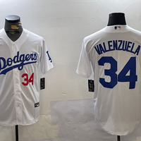 Men's Los Angeles Dodgers Fernando Valenzuela #34 White Replica Player Jersey1