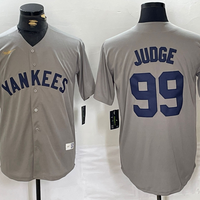 Men's New York Yankees Aaron Judge #99 Gray Road Cooperstown Collection Player Jersey1